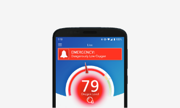 Masimo Halo App screen showing alert